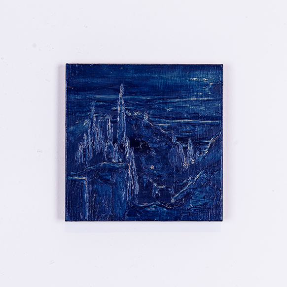 2018, 나무에 유채, 15x15cm